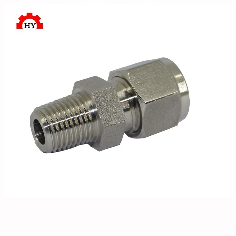 Good quality stainless steel 304 3000psi double ferrule garden hose air pressure 1/8 npt male connector