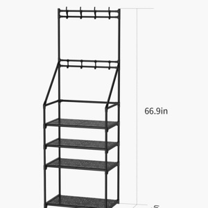 Metal Vertical shelves save space in the kitchen, bathroom, and sturdy storage shelves