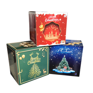 2020 Popular Luxury Christmas Gift Boxes For Cookies Decorative Christmas Candy Paper Packing Box