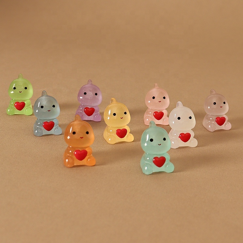 Simulated miniature cartoon mini resin glow at night love for small monsters handmade DIY hair accessories cream glue decoration