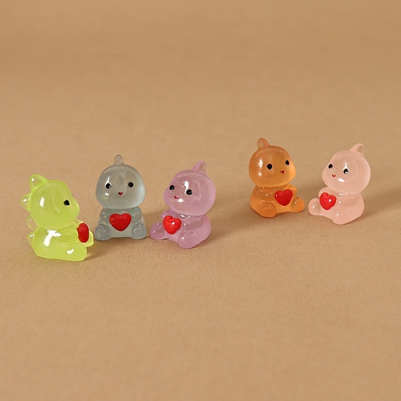 Simulated miniature cartoon mini resin glow at night love for small monsters handmade DIY hair accessories cream glue decoration