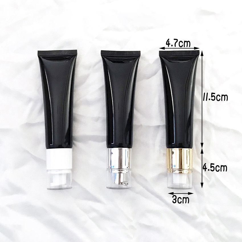 30-200ml empty black Squeeze plastic Soft Tube with Screw Flip Cap hand cream skin care facial cleanser cosmetic tube packaging