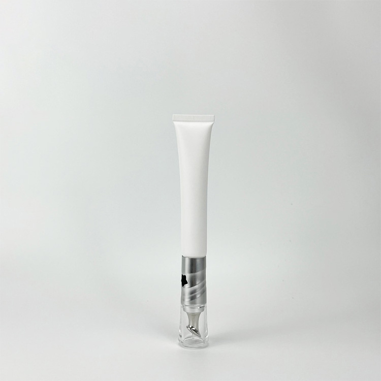 Small pipe diameter PE blank white Zinc alloy Electric Vibrating Massage eye cream tube packaging for dark circles