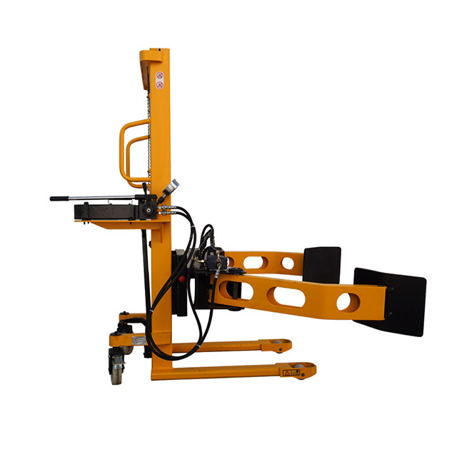 Semi automatic electric straddle portable loading and unloading forklift rotating clamp paper roll lifter stacker