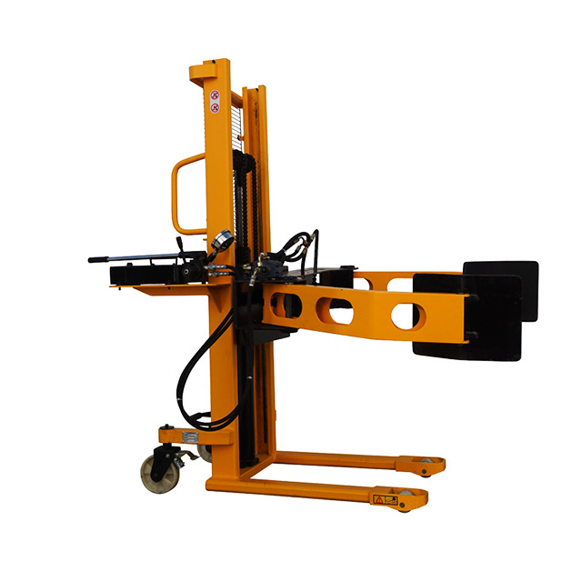 Semi automatic electric straddle portable loading and unloading forklift rotating clamp paper roll lifter stacker