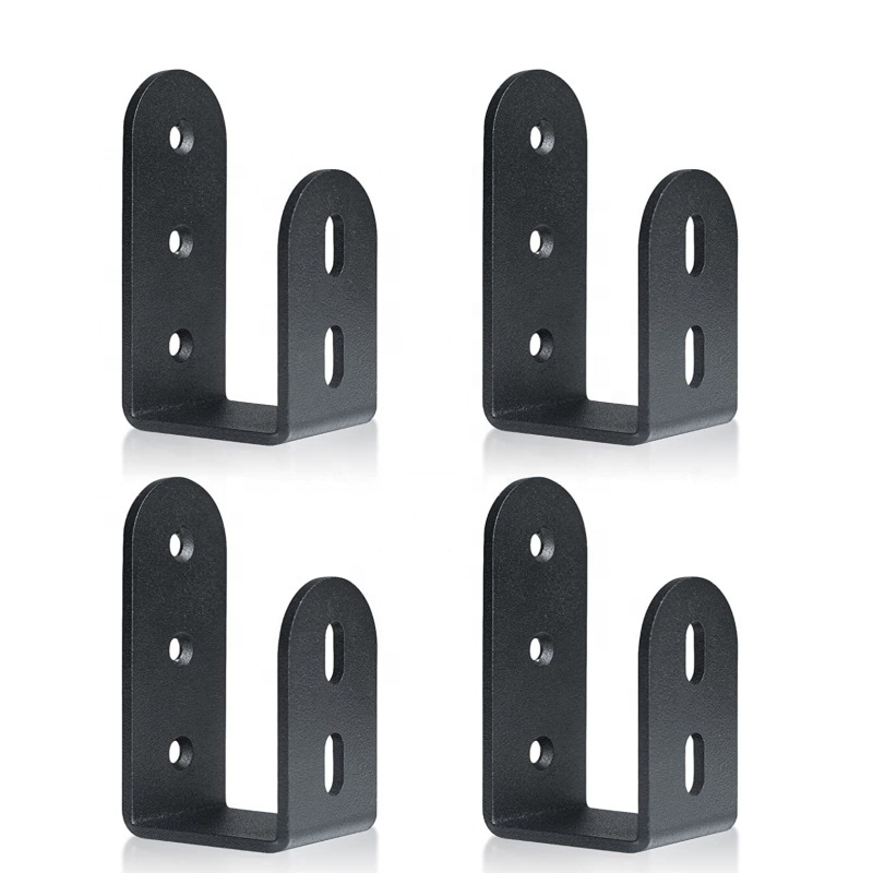 Black Door Barricade Brackets, U shape Door Security Barricade Brackets, Heavy Duty Door Security Brackets