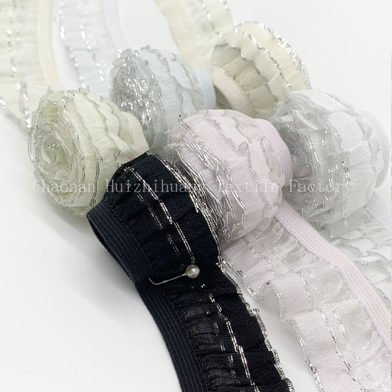 Garment accessories sewing glitter lace elastic webbing band clothes underwear dress elastic tape webbing belt lace