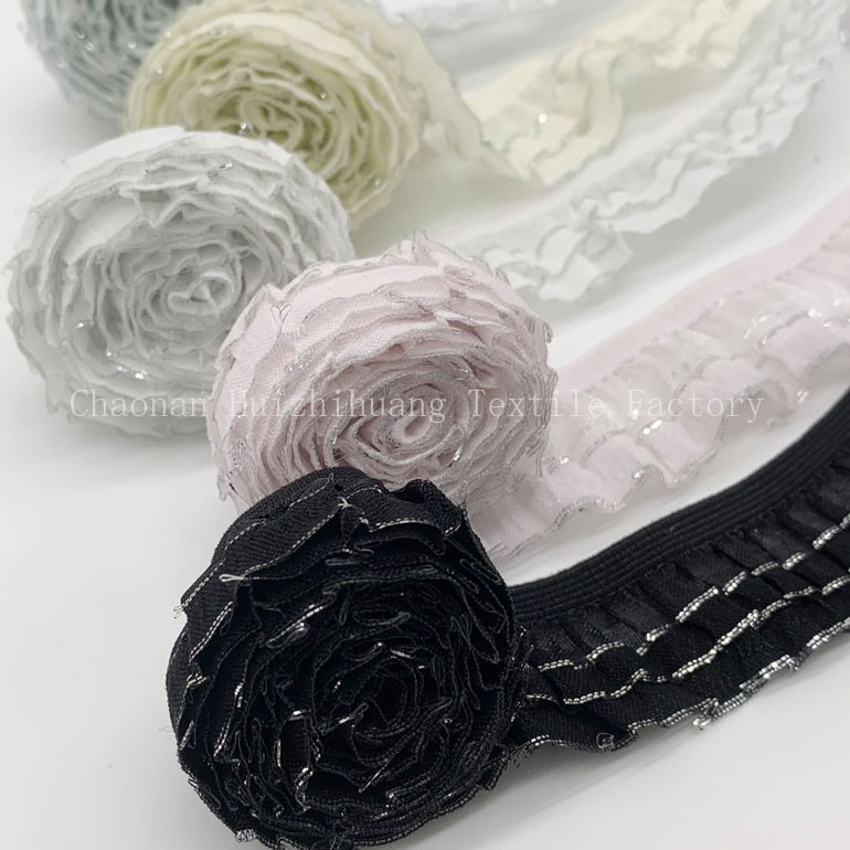 Garment accessories sewing glitter lace elastic webbing band clothes underwear dress elastic tape webbing belt lace