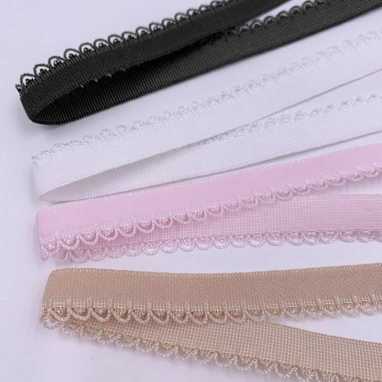 Wholesale bra underwear decor bud edge elastic webbing band nylon sewing plush stretch belt for garment underwear