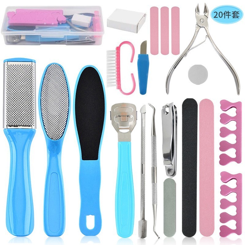 Spot Stainless Steel Foot File Set Dead Skin Removing Calluses Foot Grinder Household Rub Foot Board Pedicure Tool Set