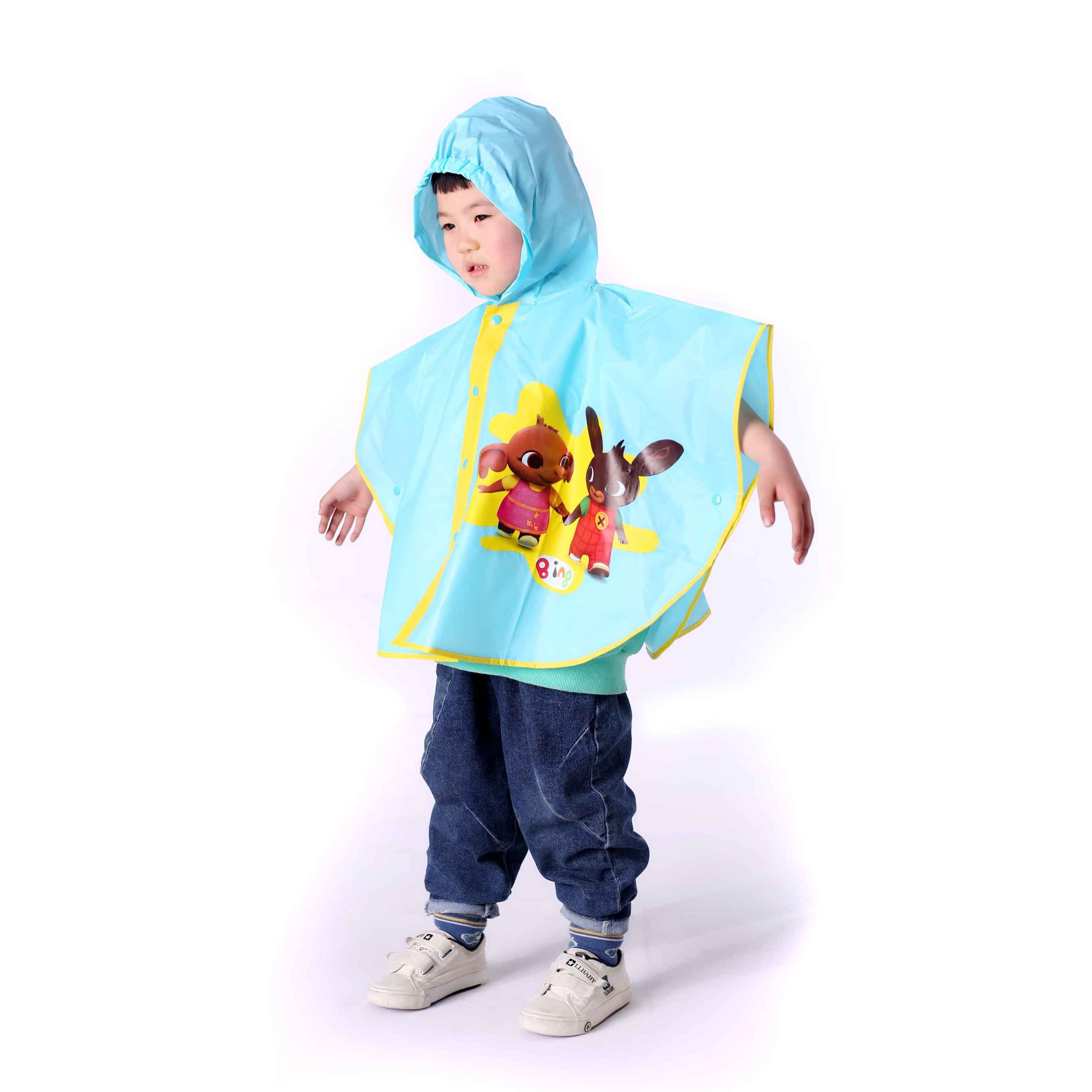 2023 Hot Selling PVC EVA Children  Cartoon Cute Amusement Park Reusable Emergency Custom Print Kids Rain Poncho Waterproof