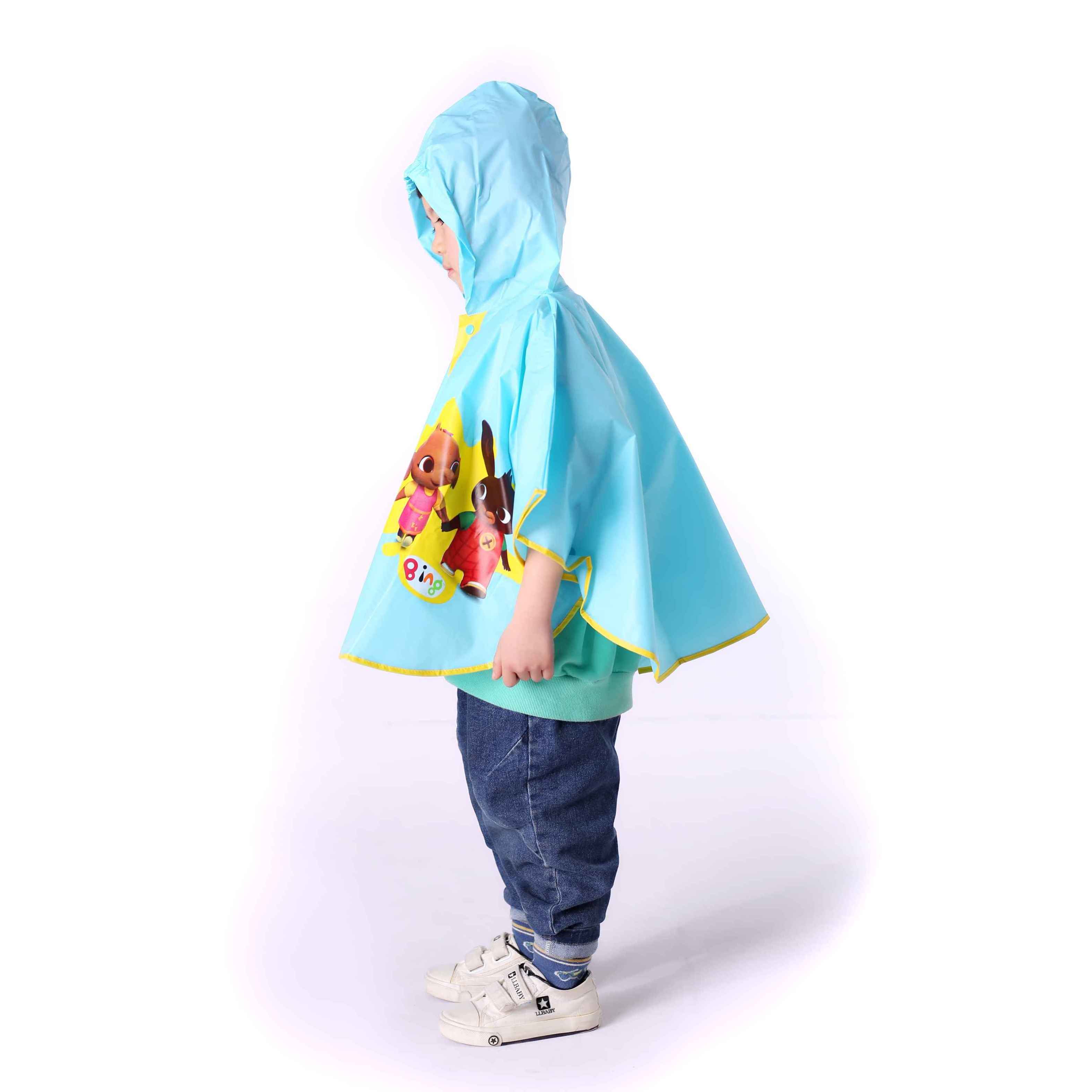 2023 Hot Selling PVC EVA Children  Cartoon Cute Amusement Park Reusable Emergency Custom Print Kids Rain Poncho Waterproof