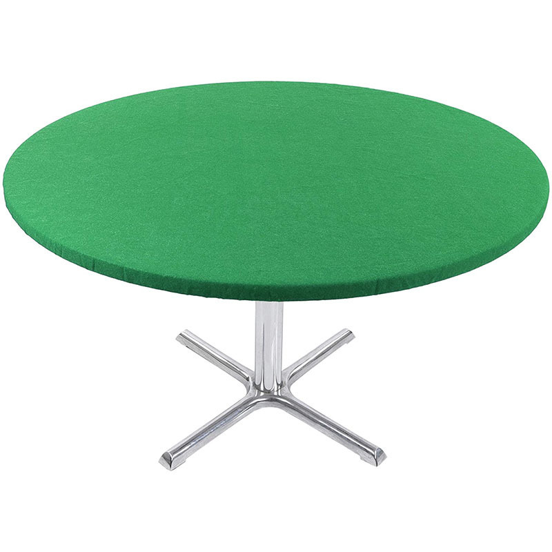 Round Game Table Cover Fitted Tablecloth - 36in to 48in Elastic Fit Felt Poker Table Cover Protector