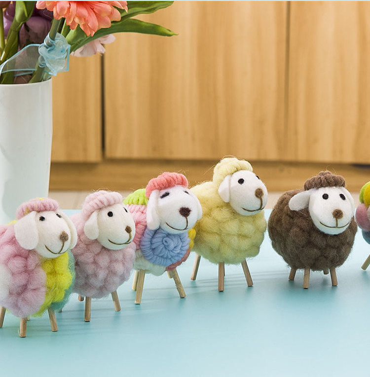 Three styles Festival ornament felt sheep handmade handicrafts decor items diy home decoration