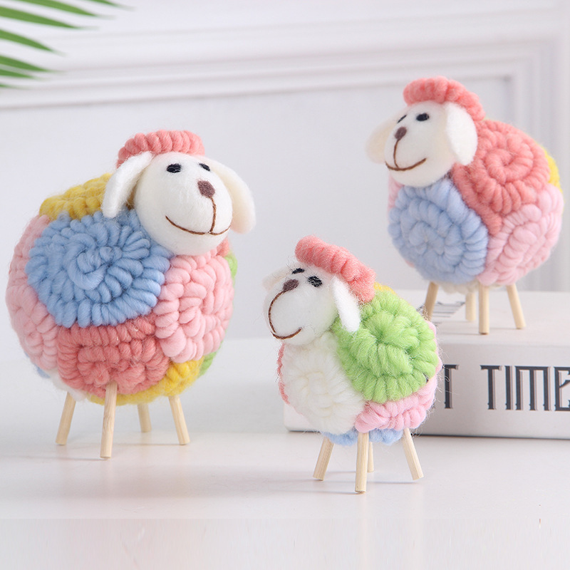 Three styles Festival ornament felt sheep handmade handicrafts decor items diy home decoration