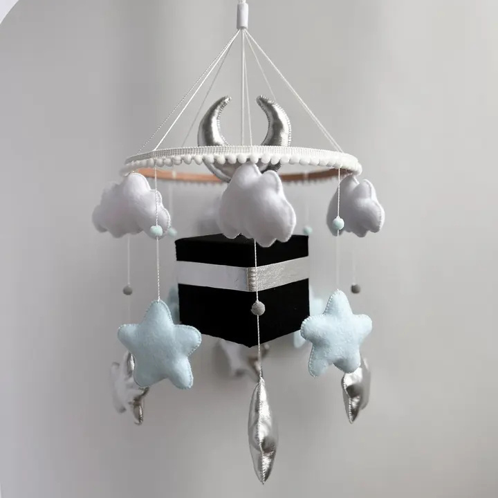 baby toys nursery decoration room kids wall hanging felt moon stars felt baby crib  decoration