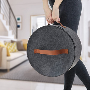 Large Round Barrel Felt Hat Storage Bag Suitable for Various Occasions and Easy to Carry