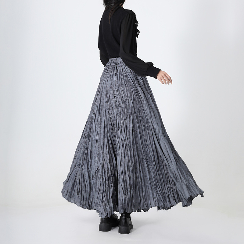 720 Degree Skirt Irregular Ultra Long Floor Pleated Skirt Slimming Umbrella Skirt