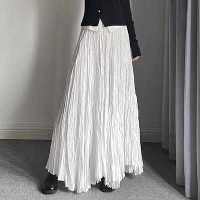 720 Degree Skirt Irregular Ultra Long Floor Pleated Skirt Slimming Umbrella Skirt