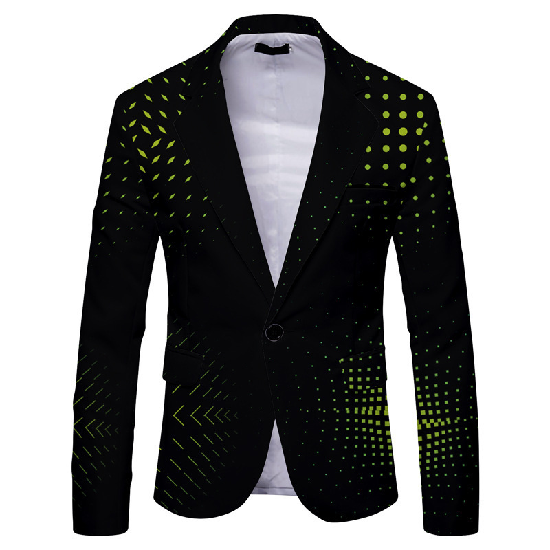 Spring New Striped Suit Jacket Top Men'S Casual Slim-Fit Suit