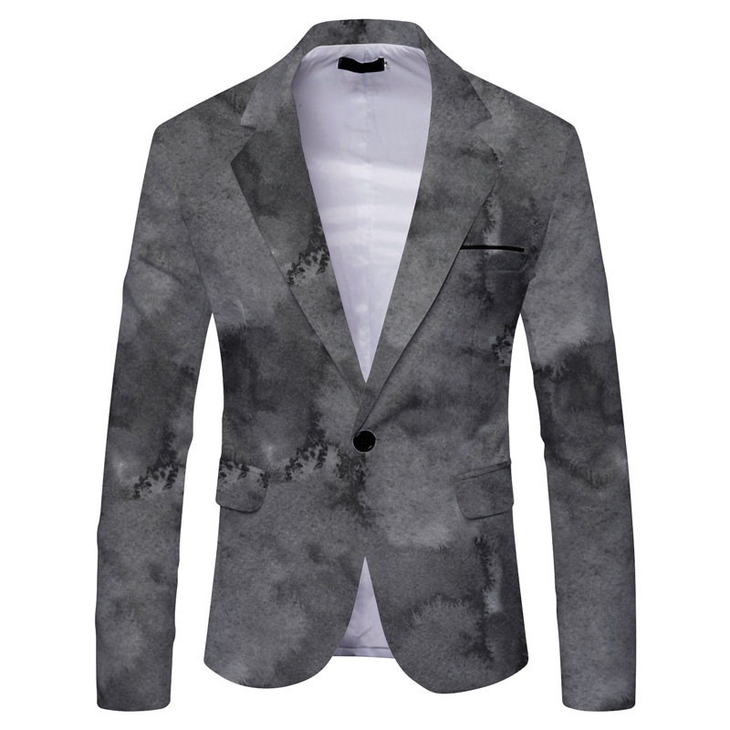 Spring New Striped Suit Jacket Top Men'S Casual Slim-Fit Suit