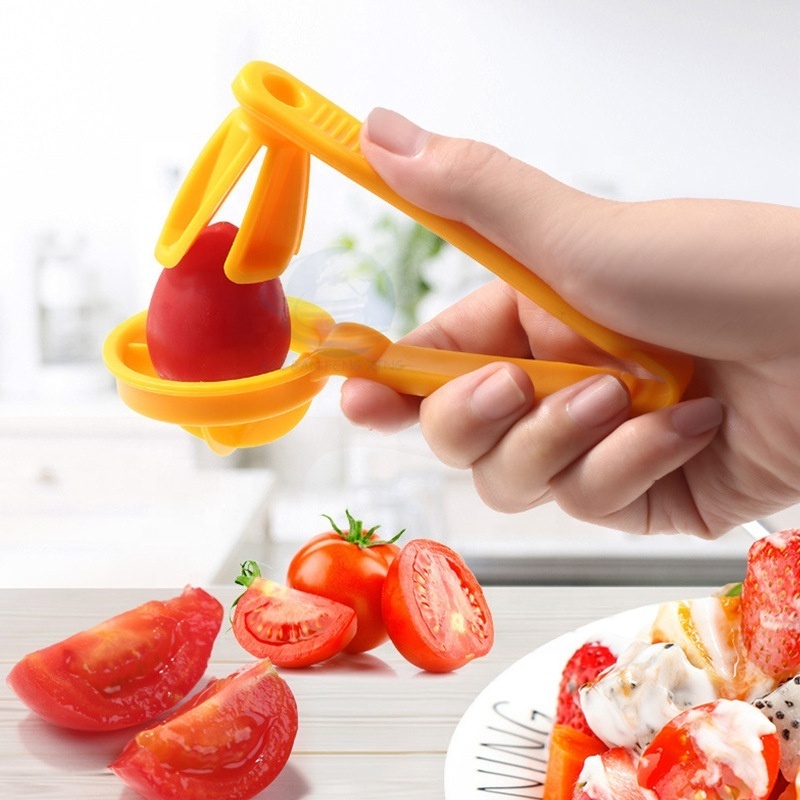 Kitchen Gadget No Blade Safety Grape Cutter Cherry Baby Tomatoes Strawberry Slicer For Fruits And Vegetables Salad Cutter