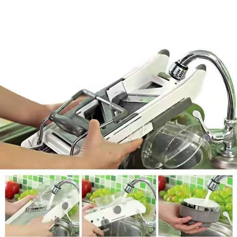 Multifunctional Food Slicer, Stainless Steel Adjustable Potato Tomato Onion Slicer Vegetable and Fruit Chopper