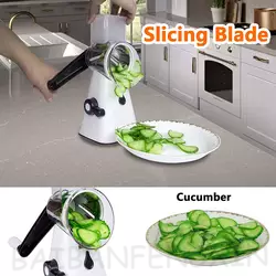 3 In 1 Multi-function Kitchen Vegetable Slicer Rotary Drum Grater Nut Shredder Veggie Cutter Peeler Spiralizer Cheese Chopper