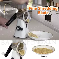 3 In 1 Multi-function Kitchen Vegetable Slicer Rotary Drum Grater Nut Shredder Veggie Cutter Peeler Spiralizer Cheese Chopper