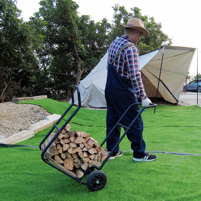 Outdoor indoor Wheels Heavy Duty Easy Handling Indoor Stove Wood Firewood Trolley Log Cart