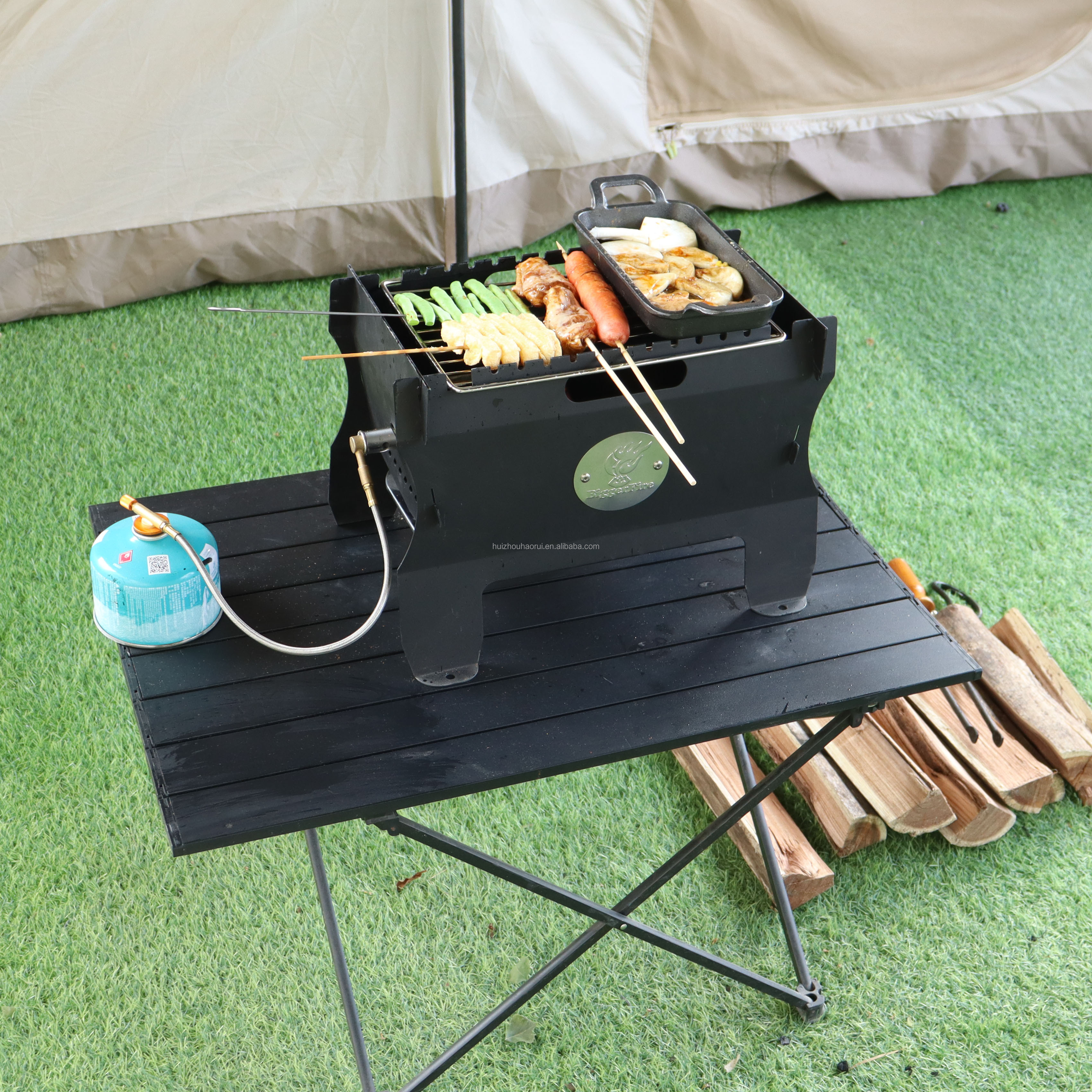 Custom Portable Metal Tabletop Fire Pit Outdoor Camping Propane Or Wood Burning BBQ Fire Pit