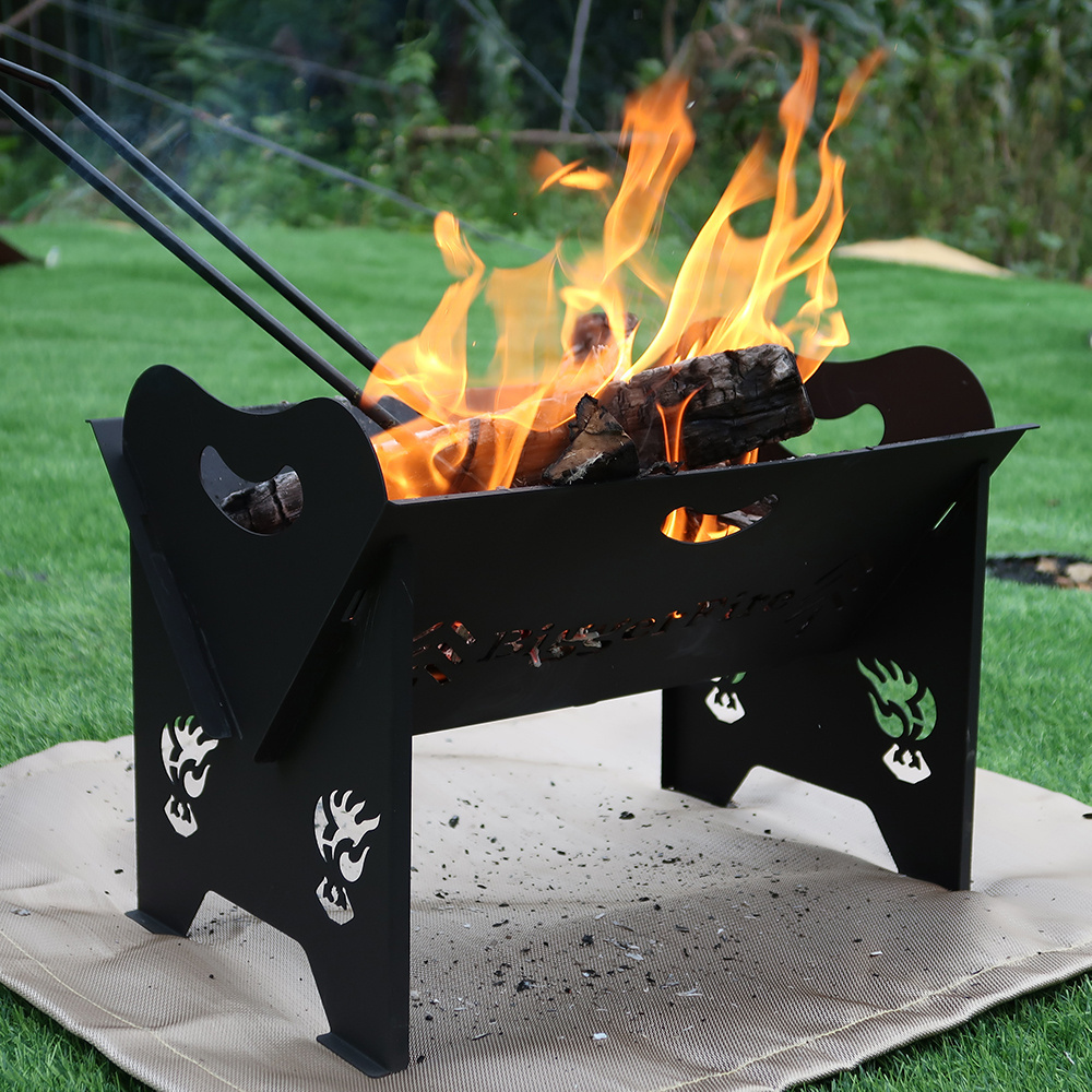 Flat Pack Foldable Firepit Indoor Outdoor Portable Wood Burning Fire Pit