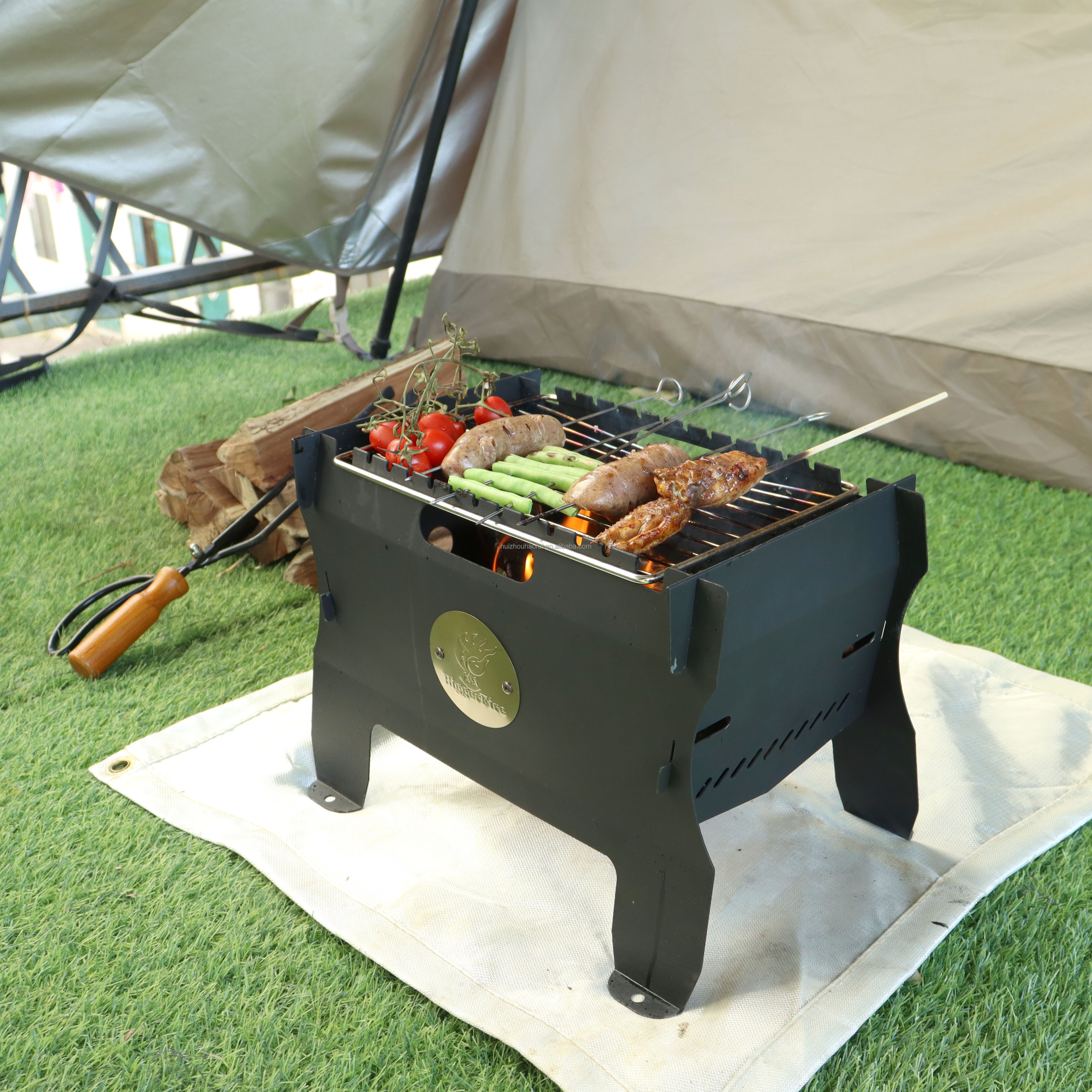 Custom Portable Metal Tabletop Fire Pit Outdoor Camping Propane Or Wood Burning BBQ Fire Pit