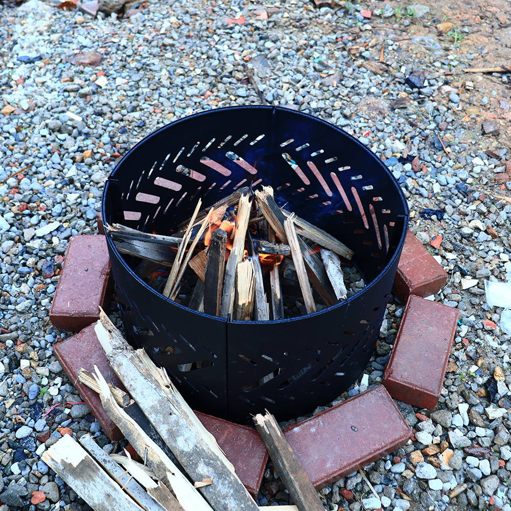 Outdoor Garden Round Bbq Metal Firepit Bowl Fireplace Outside Wood Burning Fire Pit Ring