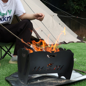 Outdoor Deep Bowl Bonfire Heater High Temperature Modern Foldable Metal Mini Rectangle Bbq Fire Pit