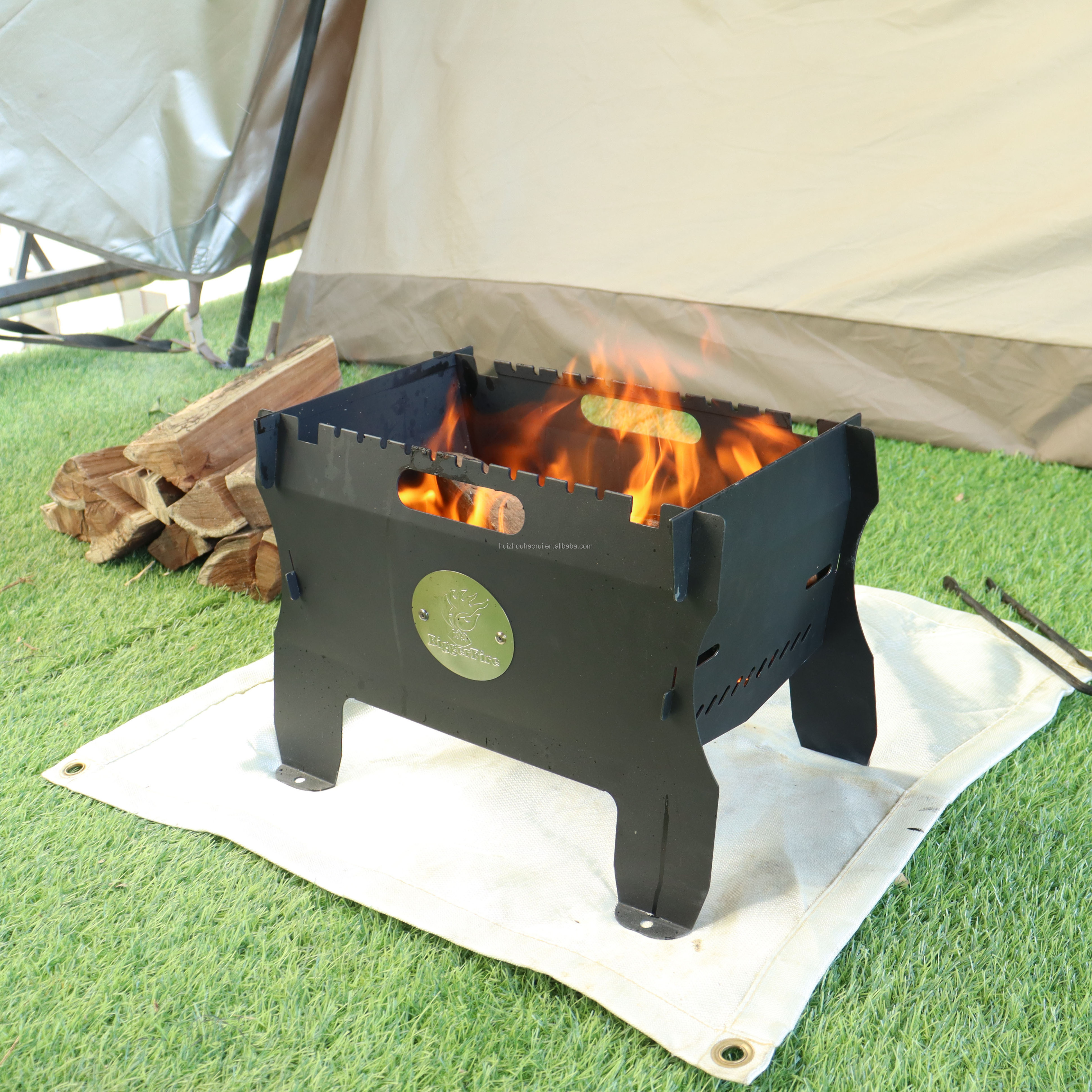 Custom Portable Metal Tabletop Fire Pit Outdoor Camping Propane Or Wood Burning BBQ Fire Pit