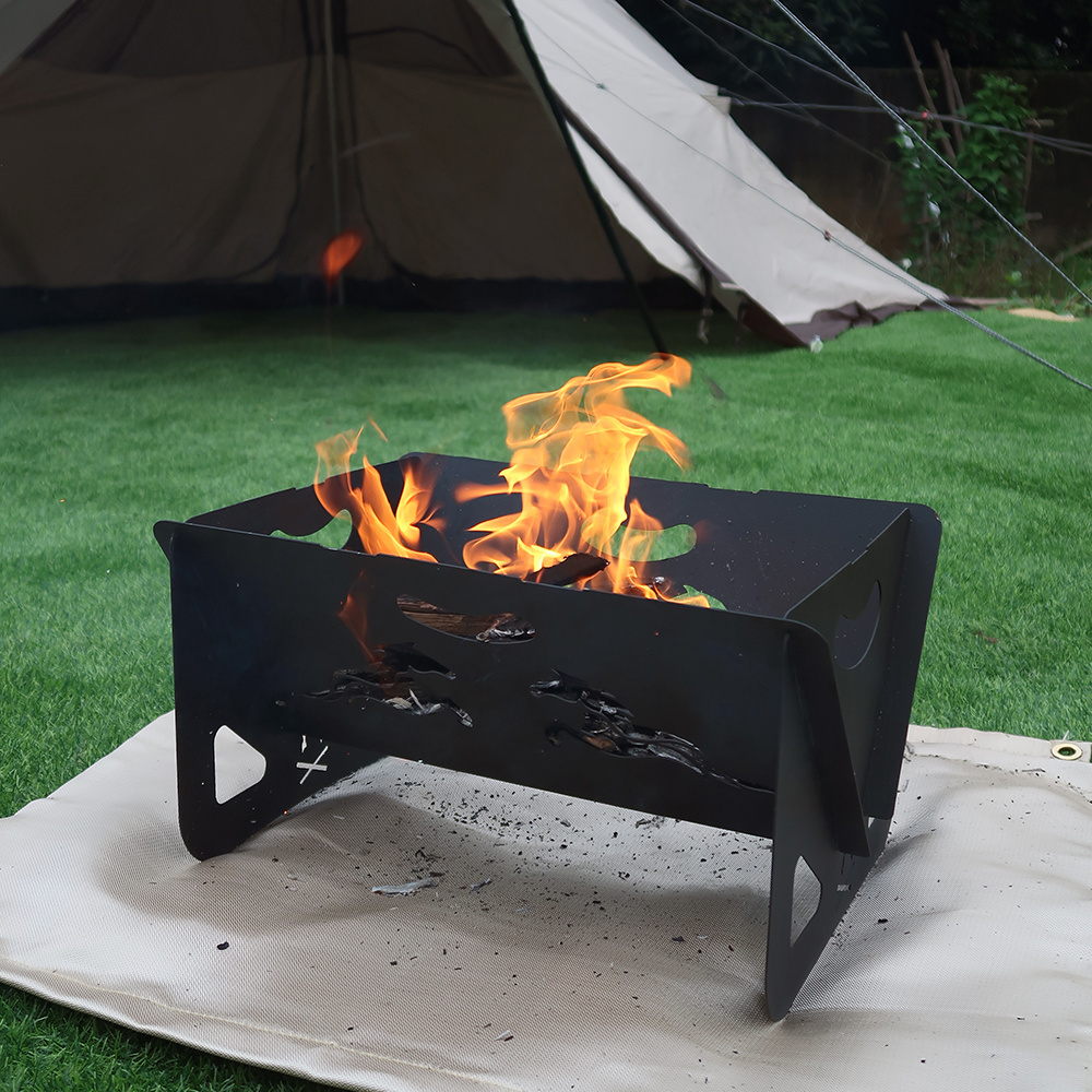 Metal Fire Pits Portable Wood Burning Outdoor Garden Bonfire Firepits