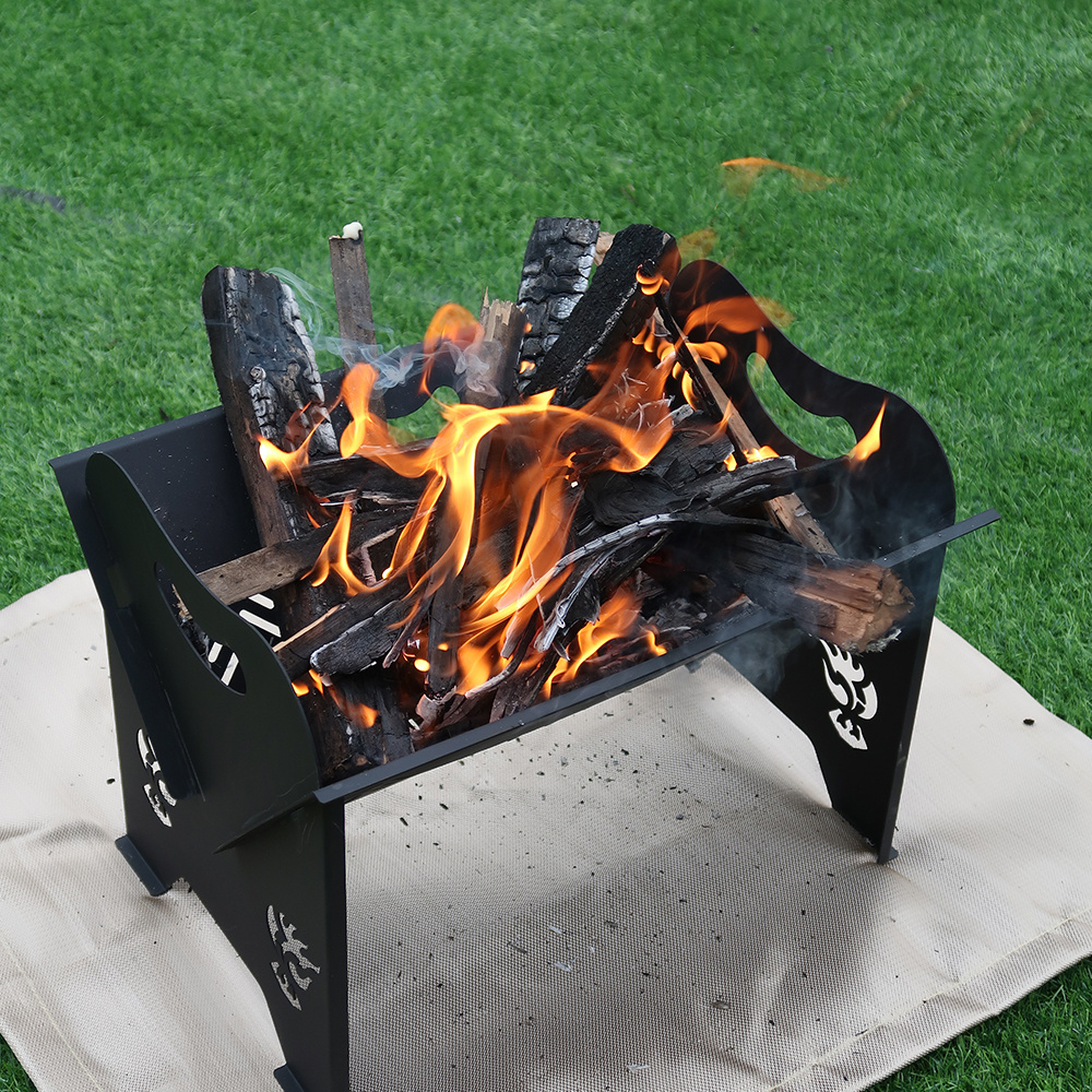 Flat Pack Foldable Firepit Indoor Outdoor Portable Wood Burning Fire Pit