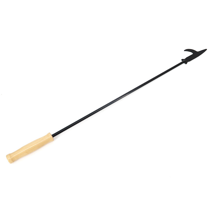 36-Inch Black Solid Steel Fireplace 0.55 Kg-10 MM Round Indoor And Outdoor Camping Tool Fire Pit Poker Stick