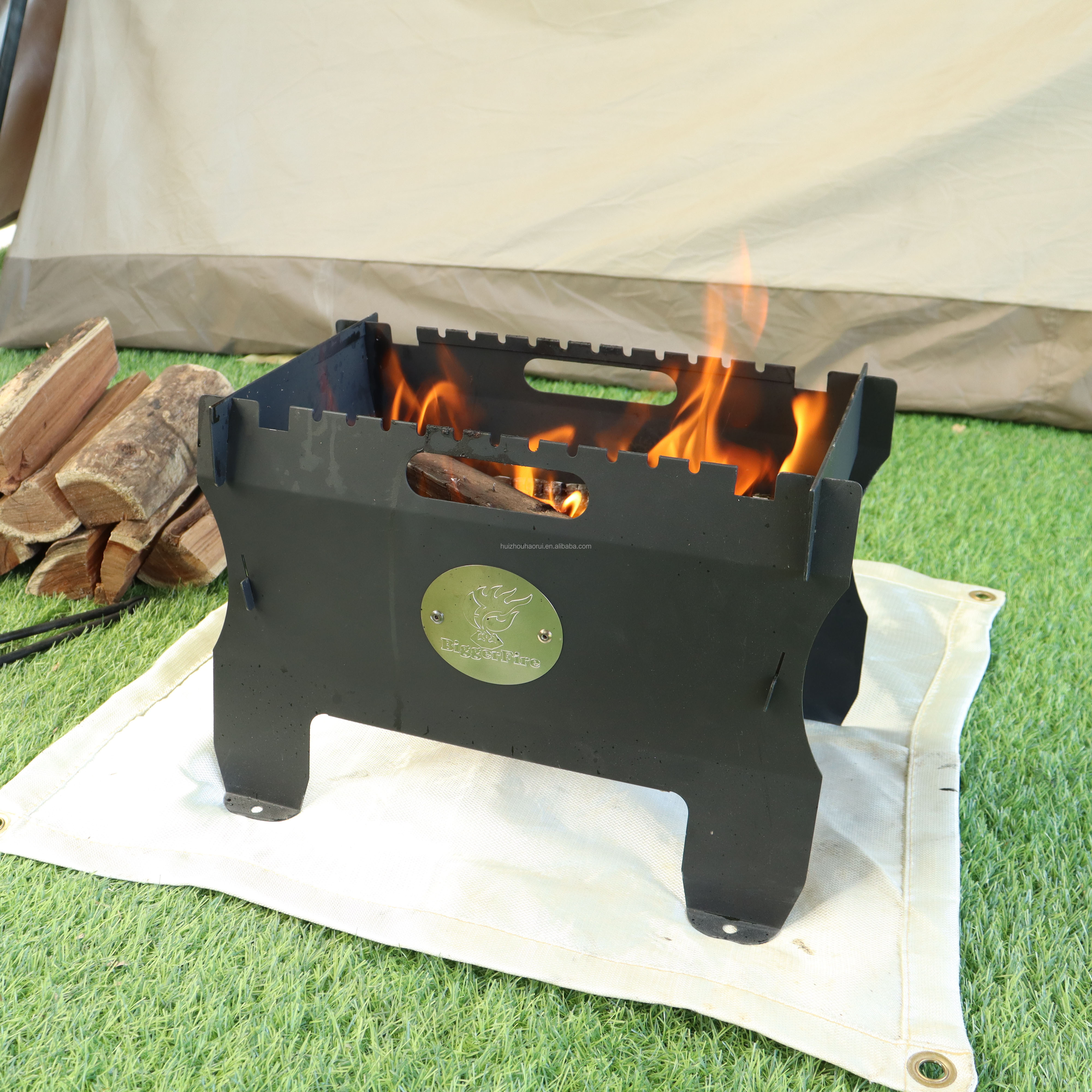 Custom Portable Metal Tabletop Fire Pit Outdoor Camping Propane Or Wood Burning BBQ Fire Pit