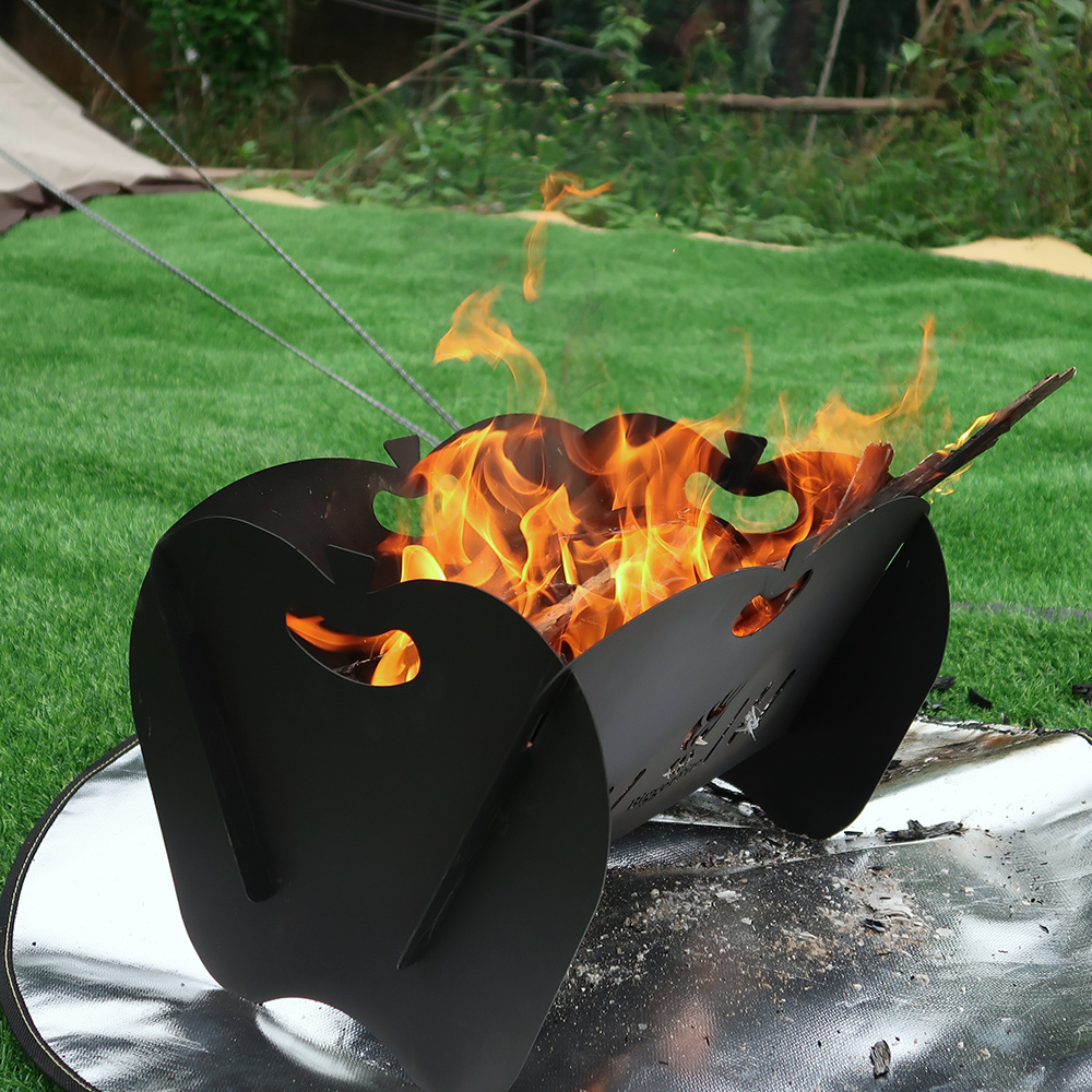 Outdoor Deep Bowl Bonfire Heater High Temperature Modern Foldable Metal Mini Rectangle Bbq Fire Pit