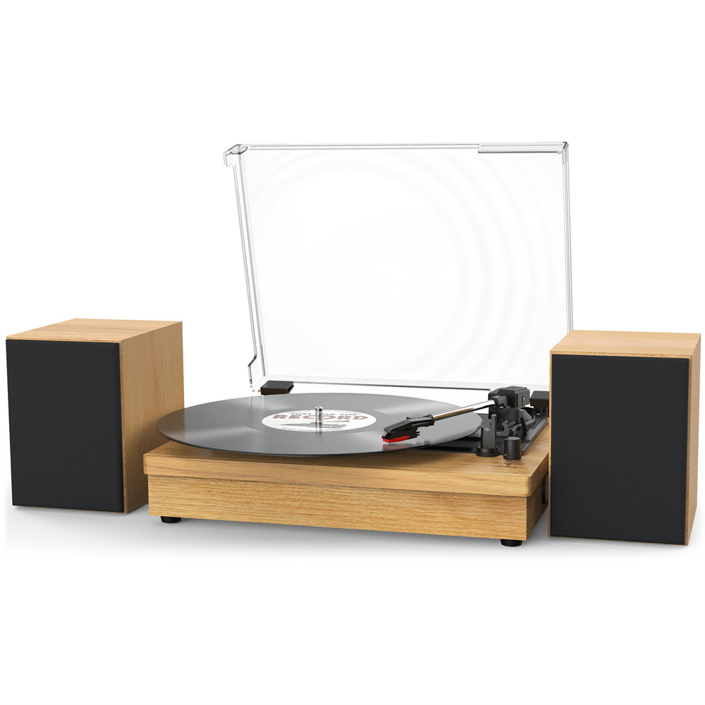 External 2 High quality sound speakers Hot selling player Bluetooth portable vinyl turntable recorder