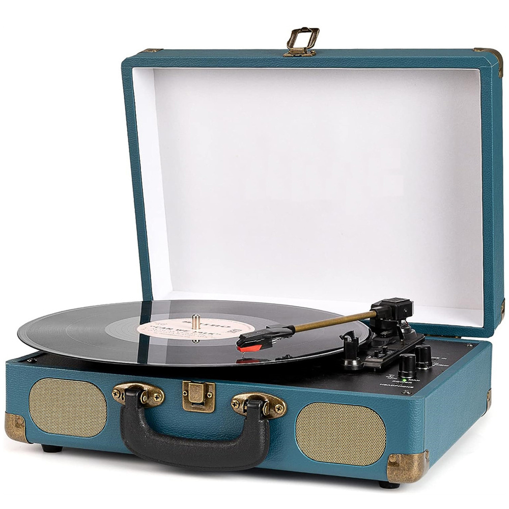 Retro vinyl lp turntable record player suitcase cassette recorders & players