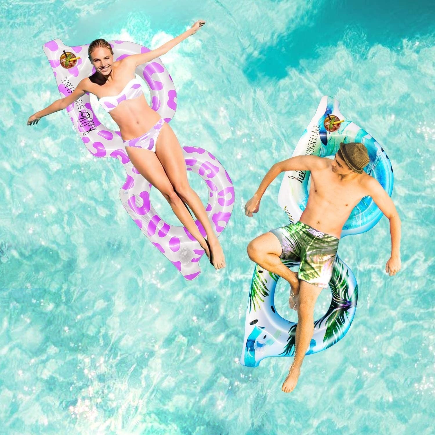 LC  Inflatable Pool Float for Adults Teen Sunglass Lounge Chair Funny Floats Pool Toys for Pool Summer Beach Lake Water Fun