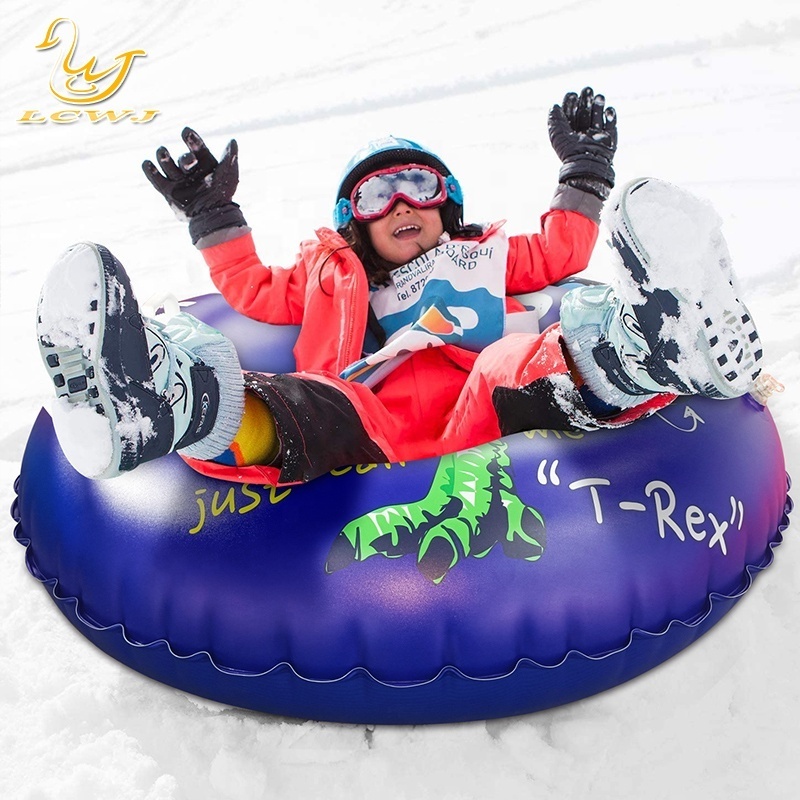 LC 2022 NEW Design Dinosaur Shark Cold Resistant Inflatable Snow Tube Blow Up Snow Sled Best Snow Sleds Kids