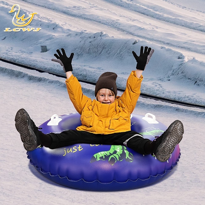 LC 2022 NEW Design Dinosaur Shark Cold Resistant Inflatable Snow Tube Blow Up Snow Sled Best Snow Sleds Kids