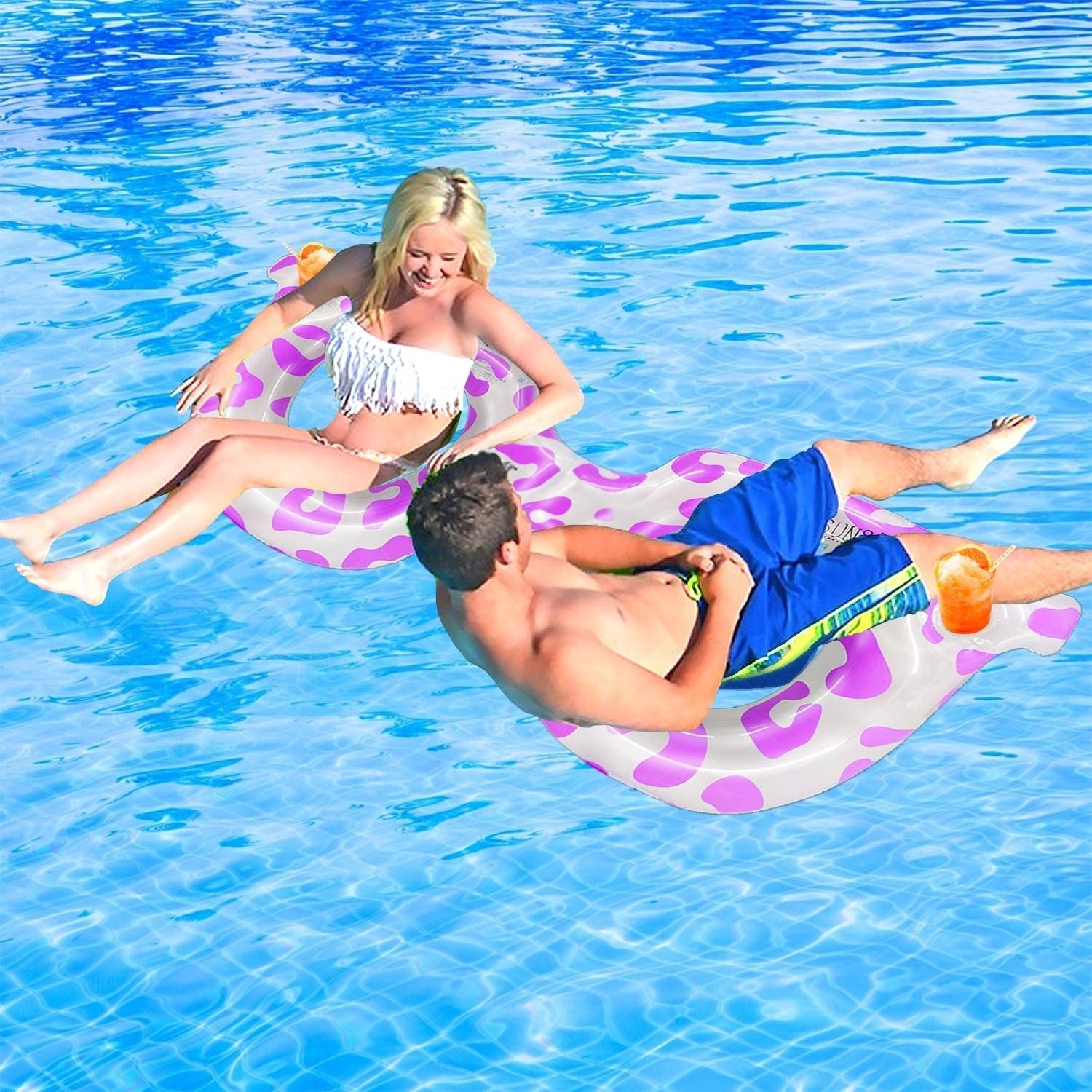 LC  Inflatable Pool Float for Adults Teen Sunglass Lounge Chair Funny Floats Pool Toys for Pool Summer Beach Lake Water Fun