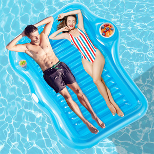 LC Wholesale Transparent Blue Pool Toys Swimming Water Floating Mat Inflatable Pool Float