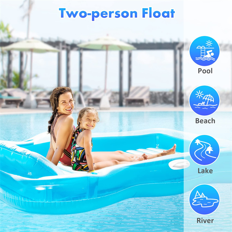 LC Wholesale Transparent Blue Pool Toys Swimming Water Floating Mat Inflatable Pool Float