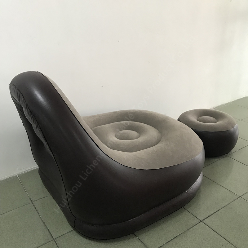 LC Factory Inflatable Air Chair Needlepoint Sofa Bed Ultra Lounge & Ottoman